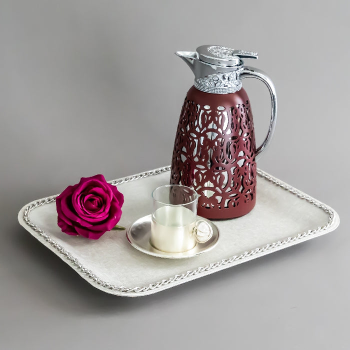 JIEGUAN VACUUM FLASK 1LITER MAROON/SILVER (202035040)