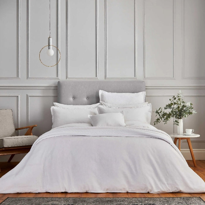 MURO 3 PCS DUVET COVER SET 260X220 WHITE COTTON LINEN (327135296)