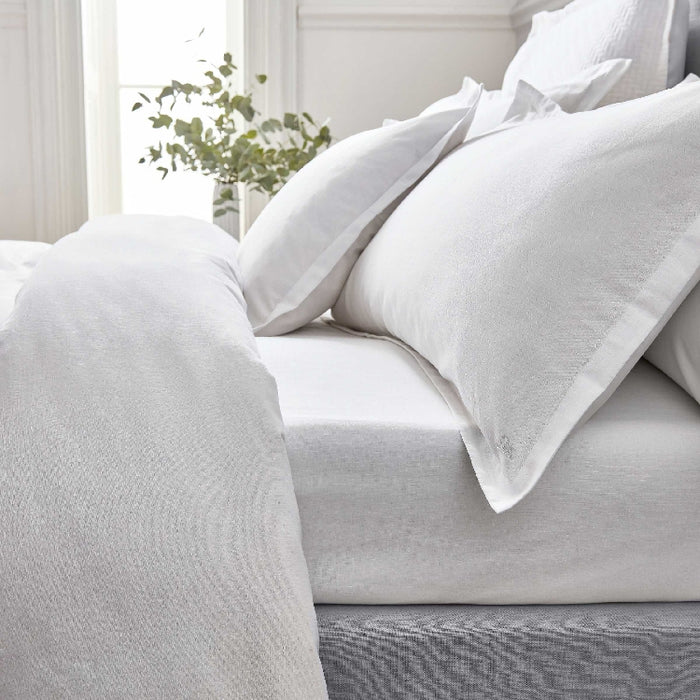 MURO 3 PCS DUVET COVER SET 260X220 WHITE COTTON LINEN (327135296)